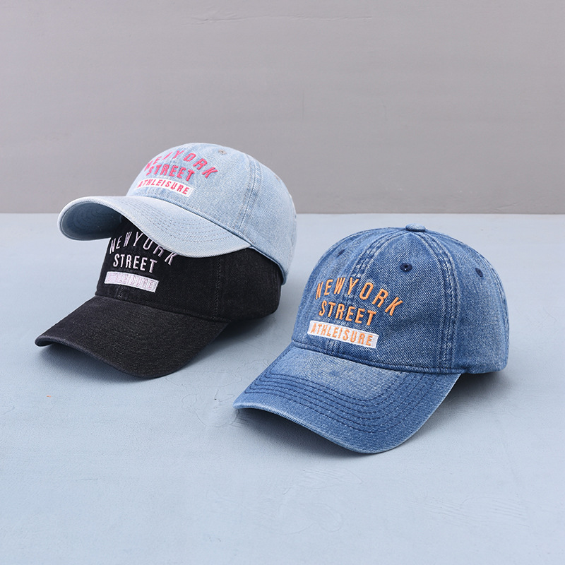 Fashionable denim baseball cap