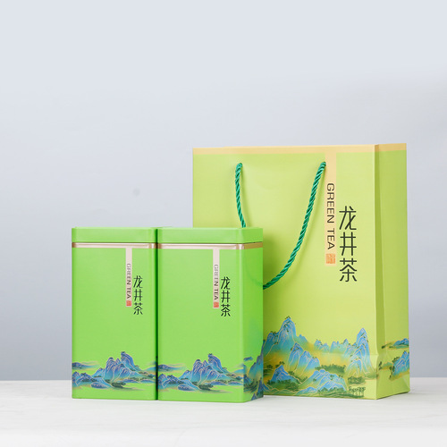 Square metal tin tea can with metal seal empty can, loose tea packaging box, iron box wholesale