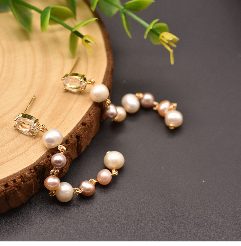 18K Gold Plated Plating Simple Style Tassel Pearl Beaded Plating Drop Earrings 1 Pair