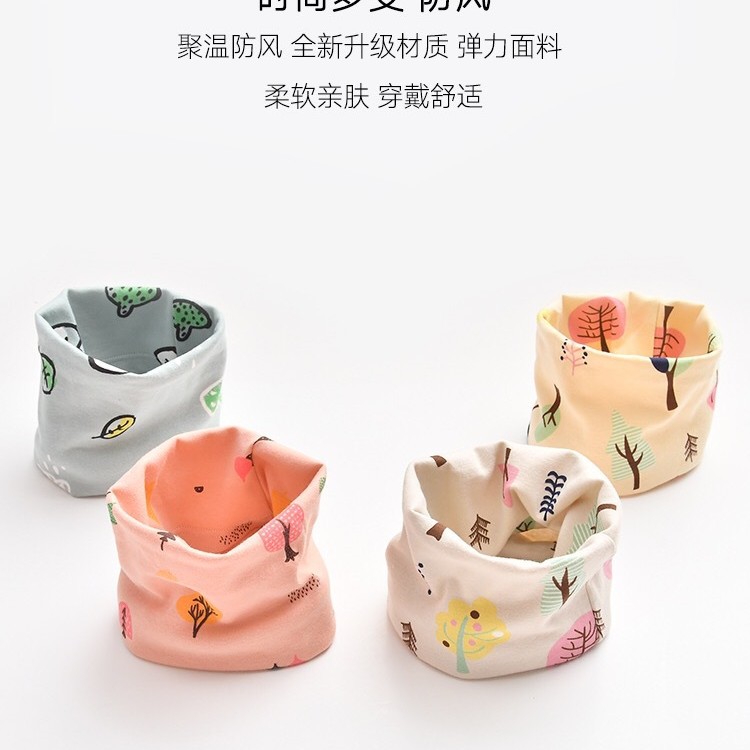 2026 Autumn and Winter Baby Scarf, Warm and Windproof Children's Scarf, Korean Style Cartoon Cotton Baby Bib for Boys and Girls
