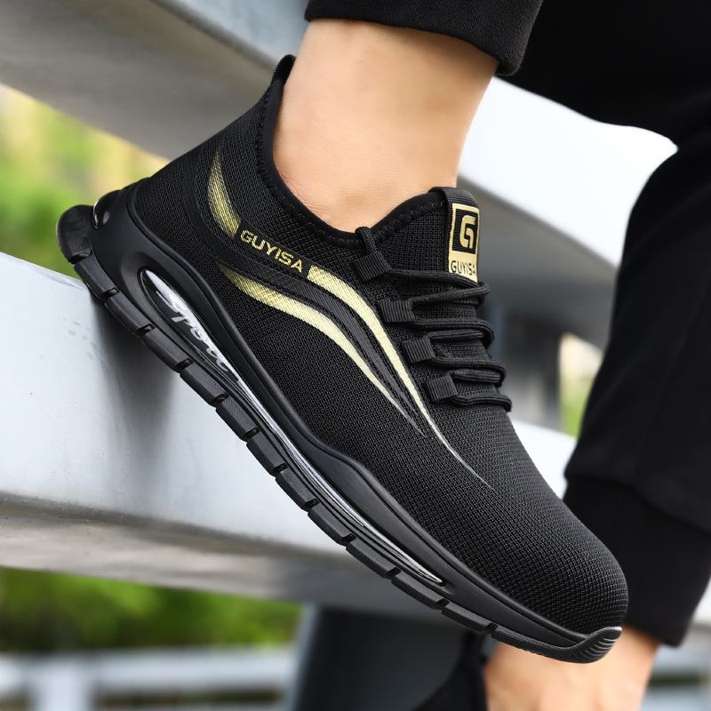 勞保鞋防砸防刺穿男新款上新時尚輕便舒適飛織工作安全防護鞋批發