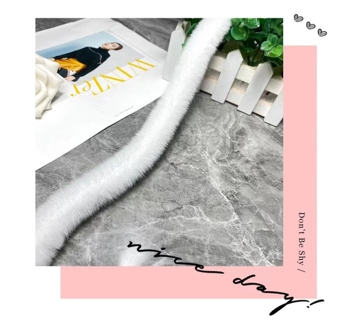 White Ferret Fur Strip Cape Hanfu Accessory Simulation Turkey Feather Strip Christmas DIY Tangzhuang Cape Plush Strip