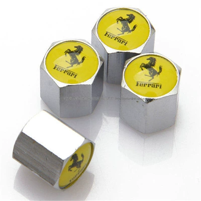 valve caps, F430 tire valve: valve - ferrari-valve-caps-4-silver-pieces