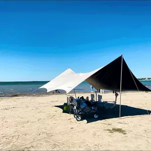 Kəpənək Tent Qara Rezin Örtüklü Günəşdən Qoruyucu Piknik Portativ Qalınlaşdırılmış Yağışa Davamlı