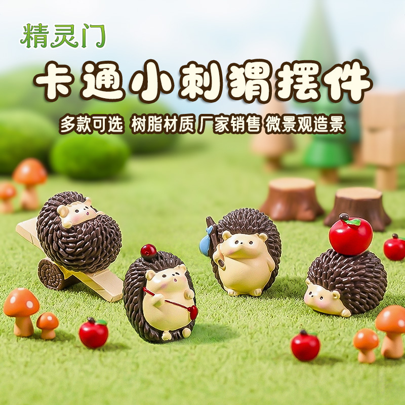 Miniature Hedgehog Figurine for Micro Landscape, DIY Gardening Decoration Accessory, Ecological Bottle Desktop Ornament, Resin Cartoon Figurine Miniature Hedgehog Figurine for Micro Landscape, DIY Gardening Decoration Accessory, Ecological Bottle Desktop Ornament, Resin Cartoon Figurine