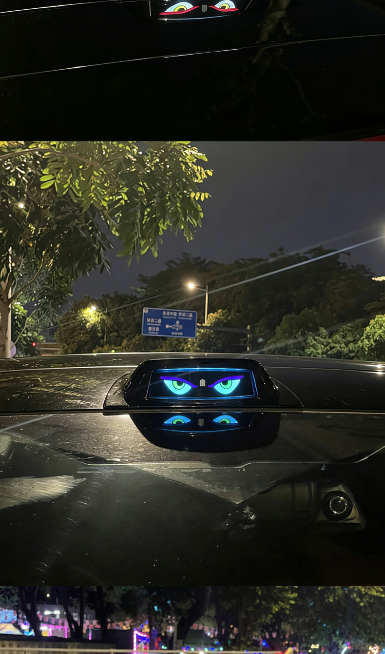 Car laser radar cover light solar-powered evil eye car modification decoration LED roof navigation warning strobe light