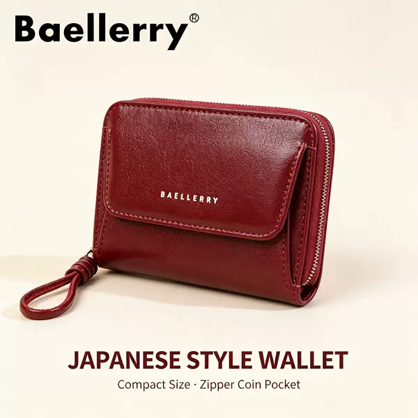 New Women's Wallet Women's High-End Japanese Style Short Simple Coin Purse Ins Style Fashion Pu Small Wallet Women