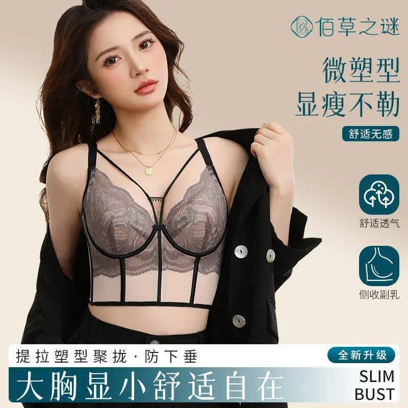 Herb Mystery Winter Refresh Casual Style Thin Shaping Sexy Lace Push-Up Plus Size Bra for Large Busts