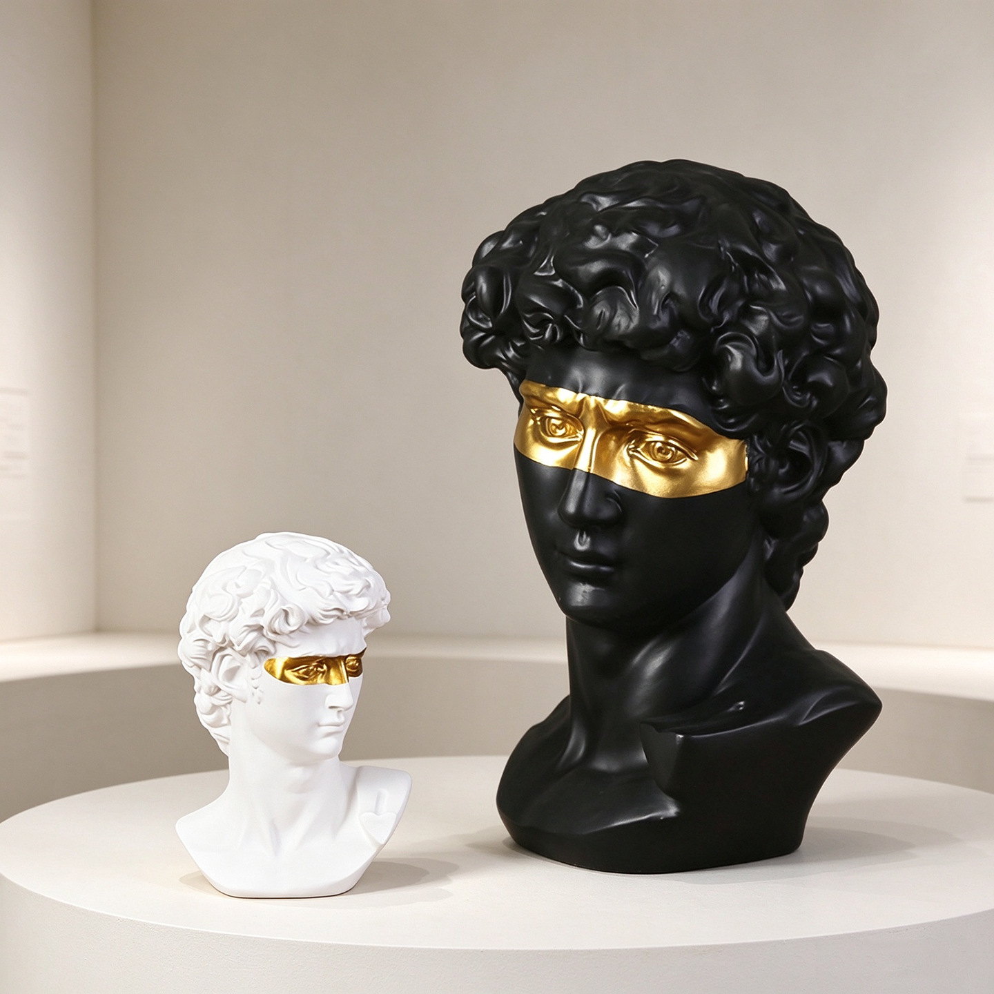 Escultura de David con Ojos Vendados de Resina Decorativa para Decoración del Hogar image 5