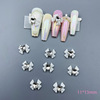 White resin with bow, three dimensional nail decoration, new collection