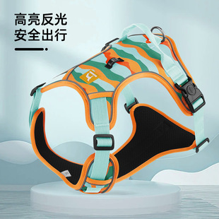 Cross-border new dog traction rope explosion-proof big dog chest back reflective commuter dog rope traction rope wholesale