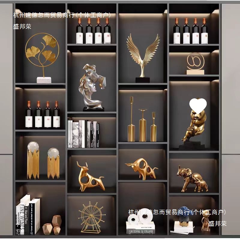 轻奢树脂摆件家居客厅办公室酒柜摆设电视柜书柜书架装饰品工艺品