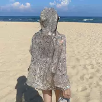 Модная красочная одежда для защиты от солнца с большими блестками, жаркое лето, новый европейский стиль, прочная тонкая универсальная женская куртка с капюшоном и длинными рукавами.