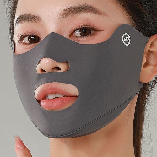 Outdoor sports sun protection mask, running, golf dedicated, ice silk ear loop face mask, reveals mouth and nose, breathable, UV protection
