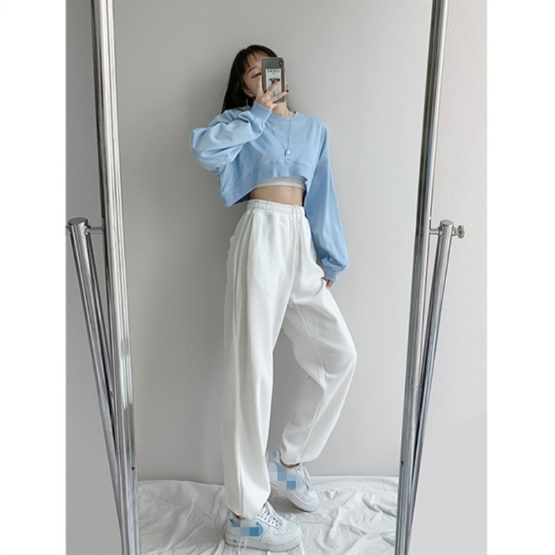 European version High waist love female student sports pants back pocket loose casual pants legs women's radish harem pants European version High waist love female student sports pants back pocket loose casual pants legs women's radish harem pants