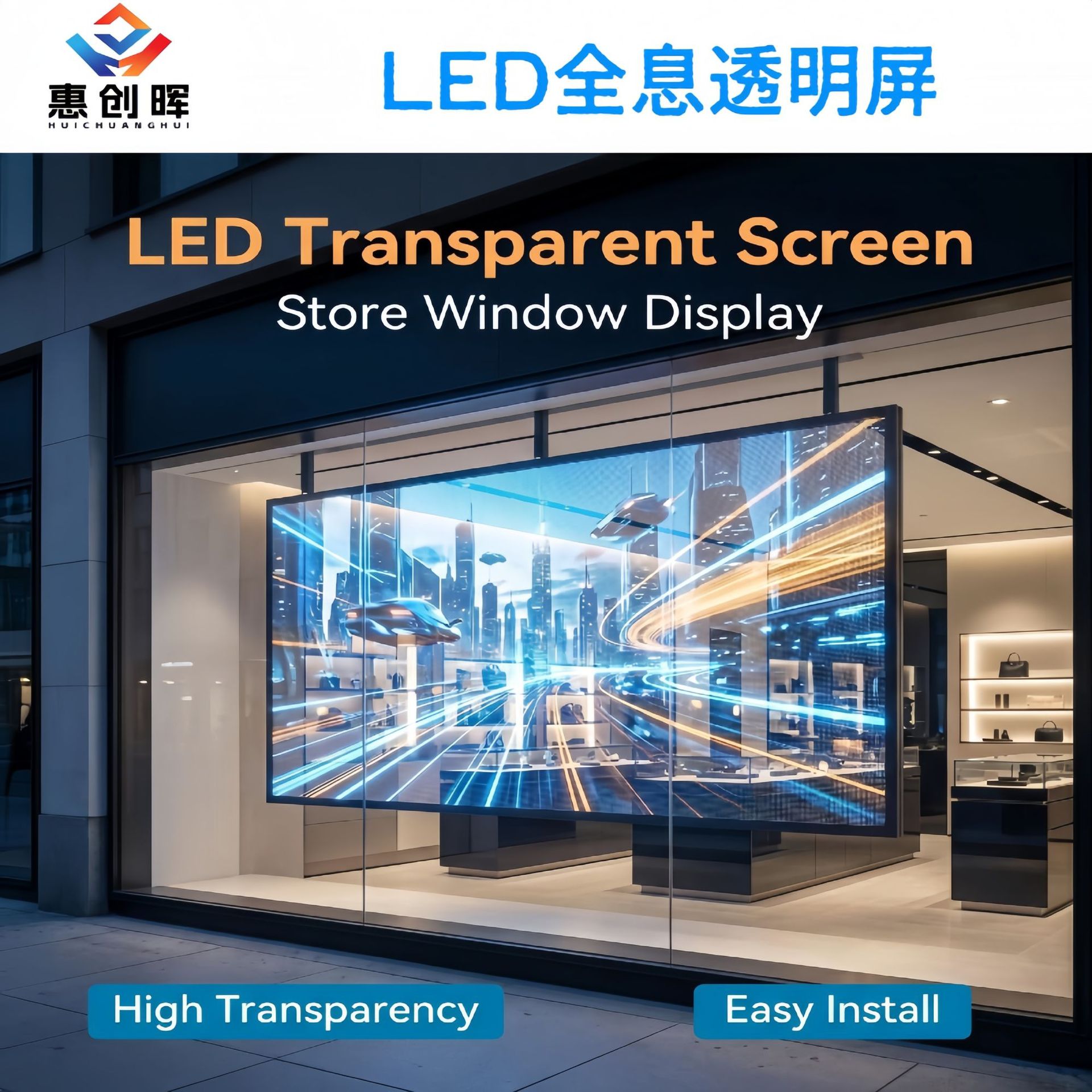 High-definition LED holographic transparent display screen, LED film screen, invisible display screen, LED crystal screen, LED flexible screen
