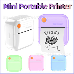 Cross-Border New Mini Portable Printer High-Definition Small Pocket Barcode Thermal Photo Inkless Bluetooth Wholesale