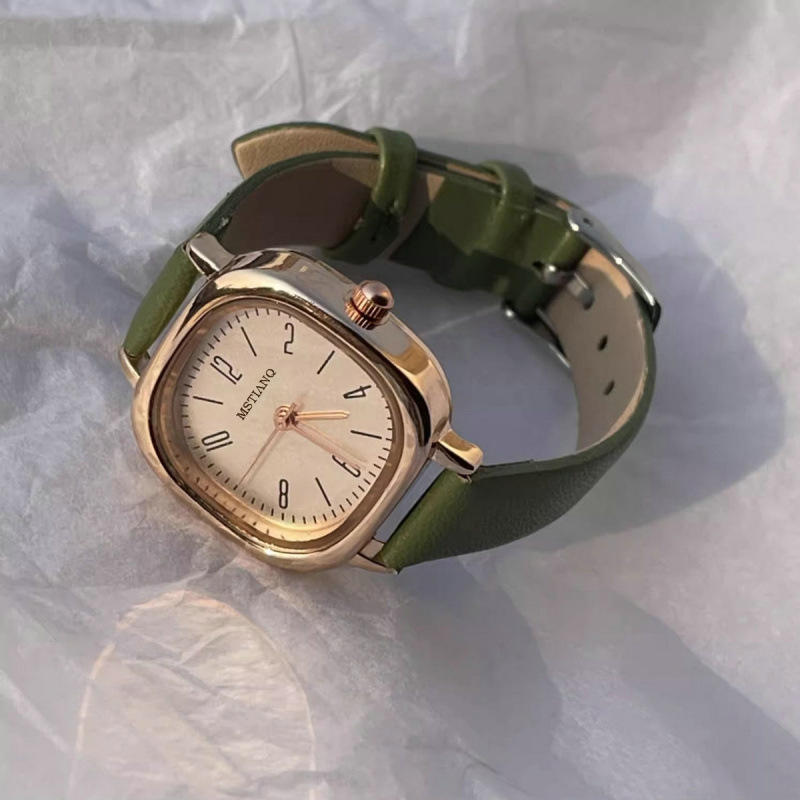 Civil Service Examination Watch for Women, Middle School Students, Ins Preppy Style, Niche High-End Square Accessible Luxury Gift for Girls