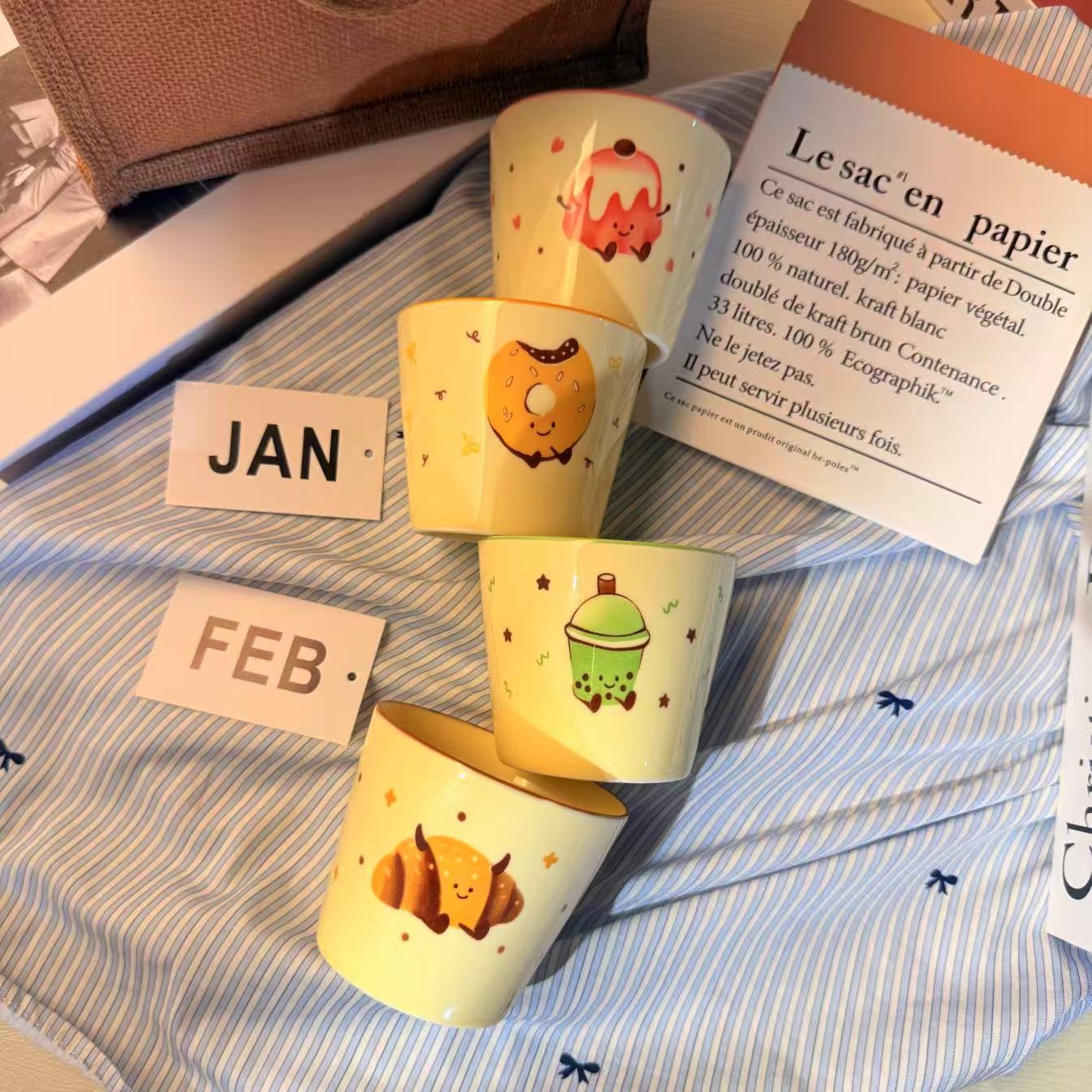 Frutas encantadoras tazas de cerámica caseras nuevas tazas de café de alto valor, tazas de leche, tazas de desayuno, tazas de café image 5