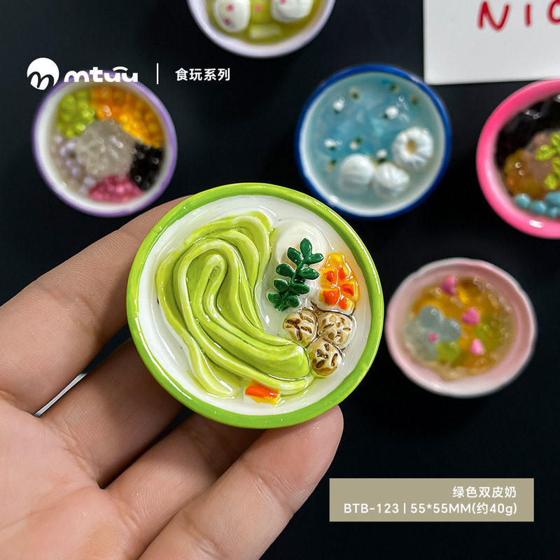 卡通食玩磁吸冰箱贴夏日清爽双皮奶冰碗烘焙留言贴冰箱装饰磁力贴|undefined