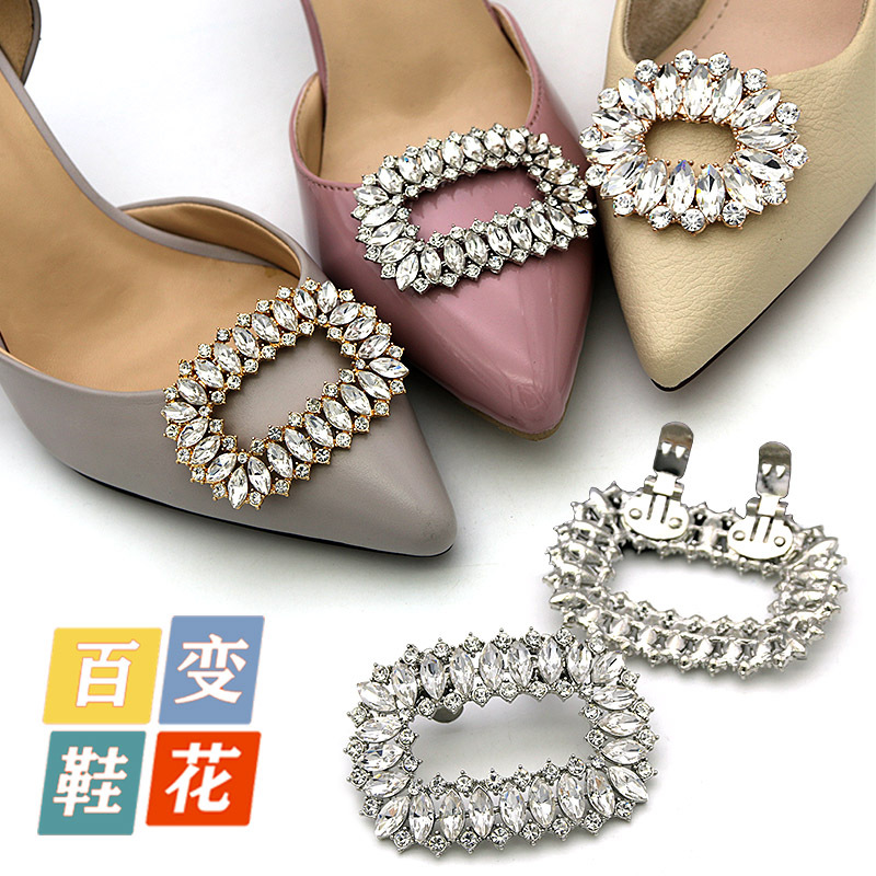 Material del zapato joyería decoración del dedo del pie hebilla del zapato de diamantes de imitación zapato extraíble flor hebilla zapatos de cristal flor delantera zapatos de tacón alto Accesorios