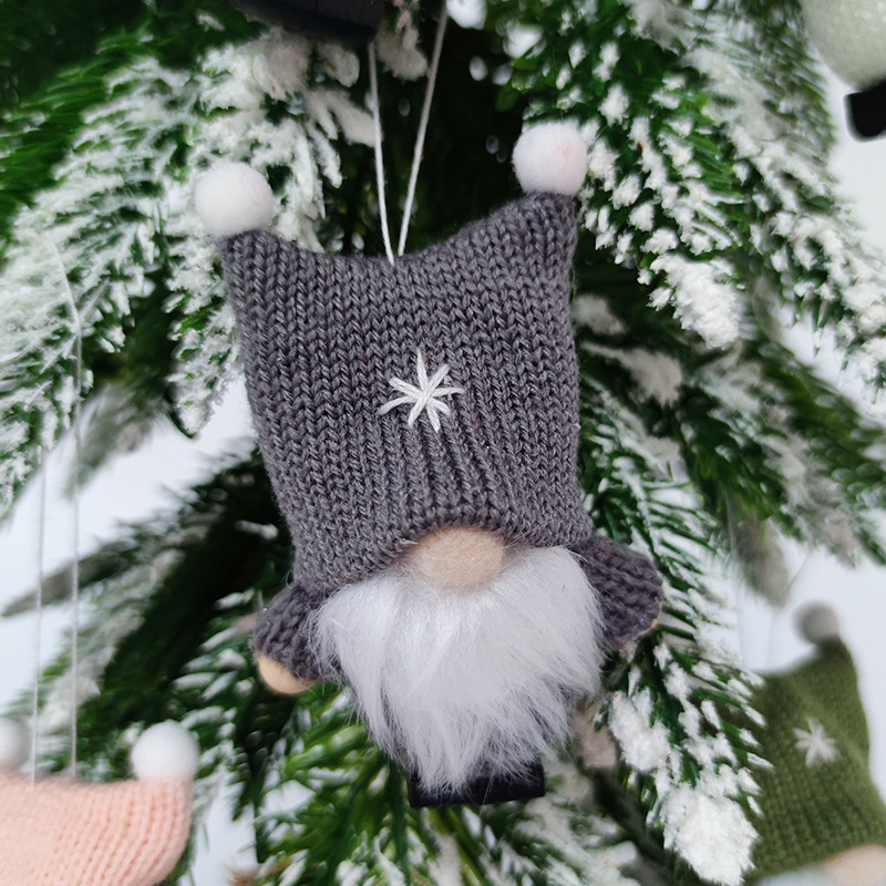 クリスマス装飾品ins風毛糸無顔人形双球帽クリスマス人形ストラップかわいいクリスマス人形|undefined