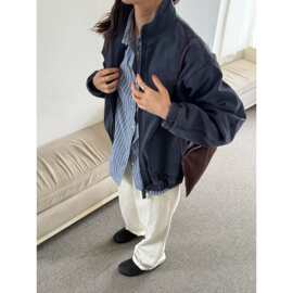 现 2026春季新款韩国设计师nothing wr*tten单宁双拉链牛仔外套