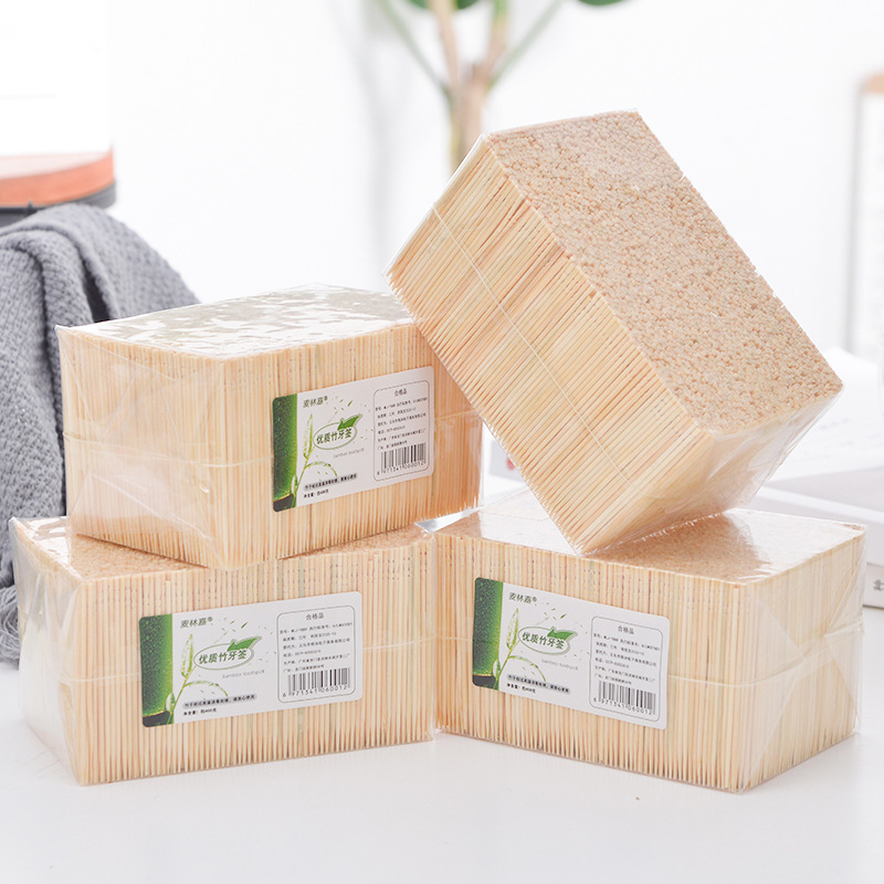 Restaurantes y restaurantes palillos de dientes tienda insignia palillos de bambú comerciales caseros desechables palillos de dientes caja de palillos de dientes de cabeza única