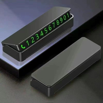 High-end car accessory for temporary parking, popular car item 2026, car phone number plate for moving vehicles (Nömrəli dayanma kartı) - black-fireproof-lightweight-panelhidden-4-digit-code