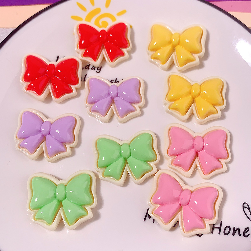 Accesorios de resina di di arco de macarón transfronterizo pegamento de crema pegamento para el cabello pinzas de cabello papelería parches hechos a mano