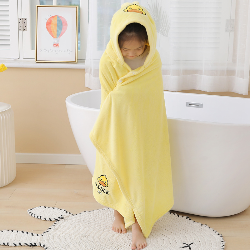 Toalla de baño para niños de dibujos animados capa para adultos con capucha para hombres y mujeres, los niños grandes pueden usar una bata de baño de secado rápido que absorbe agua, baño con capucha