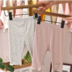 Leggings for girls summer Korean style children's pants with opening leg, stylish thin outerwear baby 7/8 length pants 0162