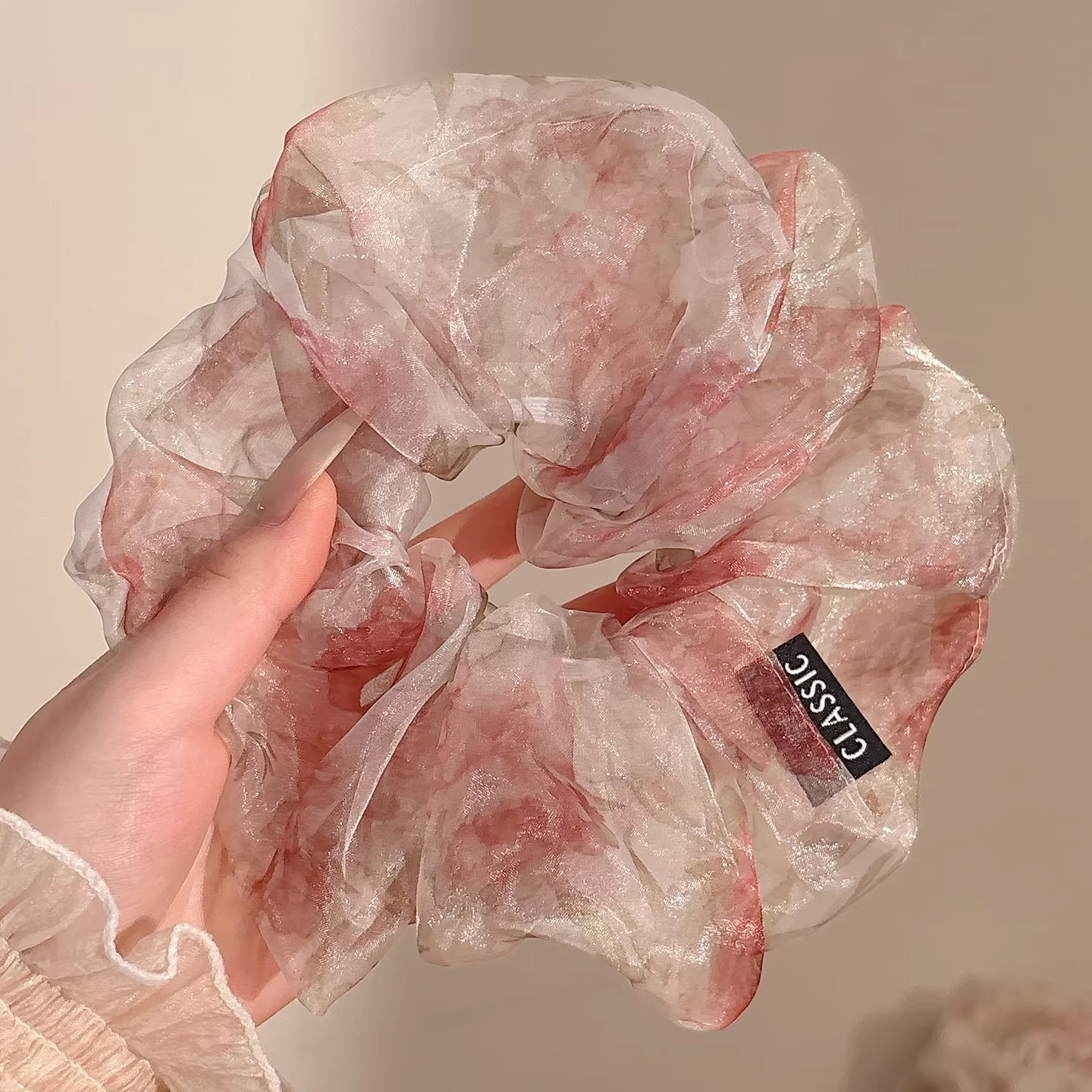 2026 nuevo estilo coreano super grande anillo de pelo intestino grande niñas de alto nivel de sensación de cabello de flores cuerdas de cabello de cordón de goma adornos para el cabello