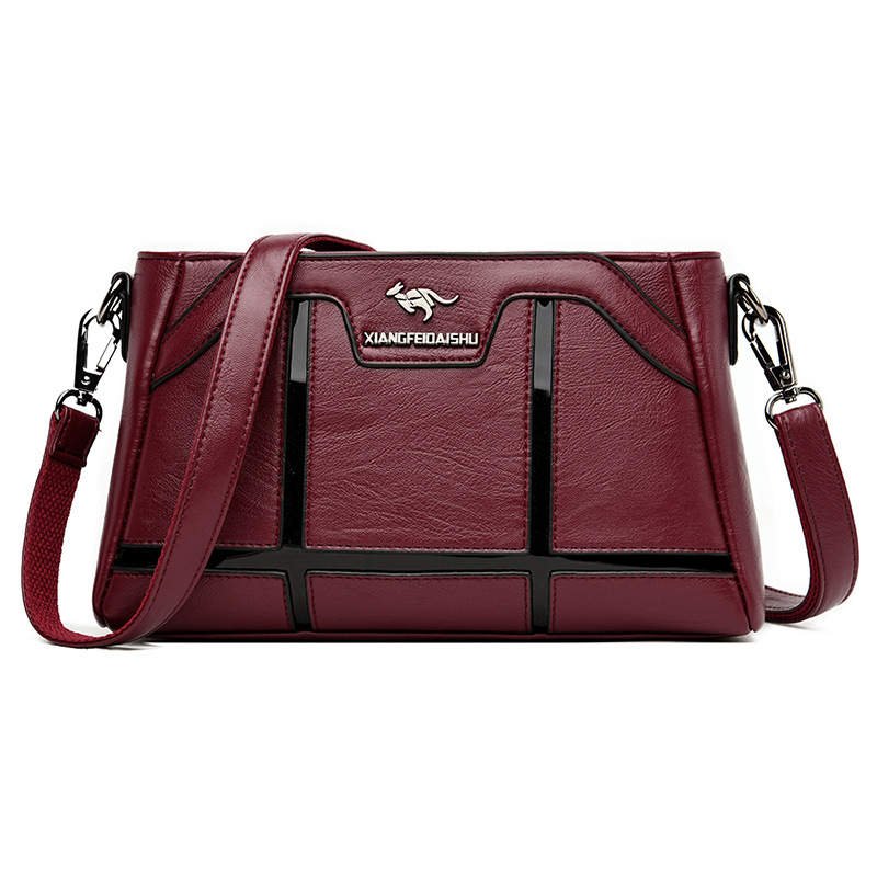 2021 New Women's Shoulder Bag Casual Trendy Patent Leather Middle-aged Mother's Small Square Bag