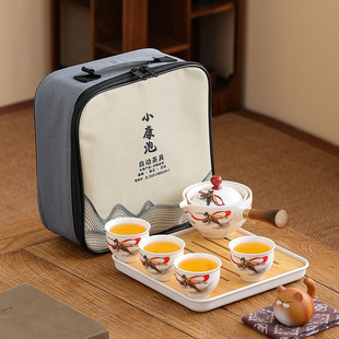 Portable Travel Home Lazy Ceramic Anti-Scalding Automatic Tea Set Quick Cup Set Teapot