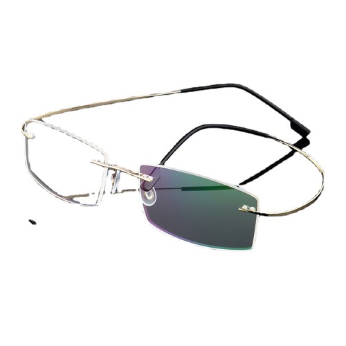 Titanium alloy super elastic rimless metal glasses frame for men and women, myopia glasses frame 860