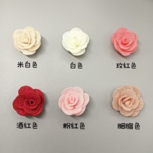 韩版多色温柔小玫瑰花手工布艺小花DIY儿童服装辅料饰品材料配件