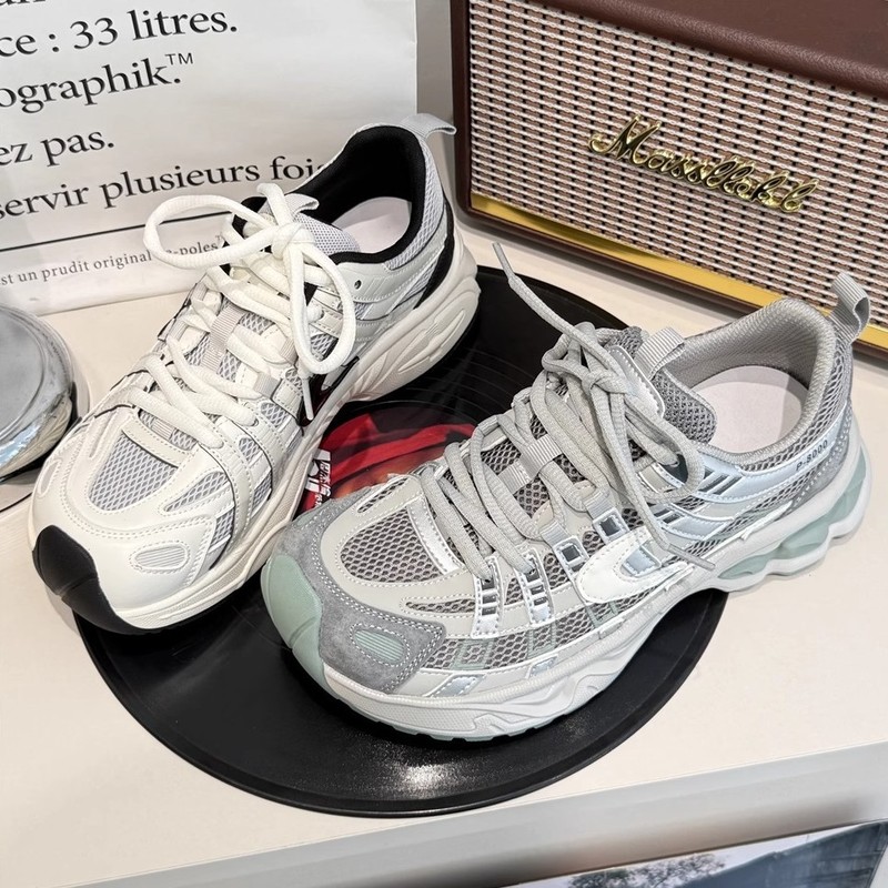 スーパーソフトレザー〜メッシュ通気性のある女性用ダッドシューズ2025初秋の新しい多用途カジュアルスポーツシューズ軽量ランニングシューズ|undefined