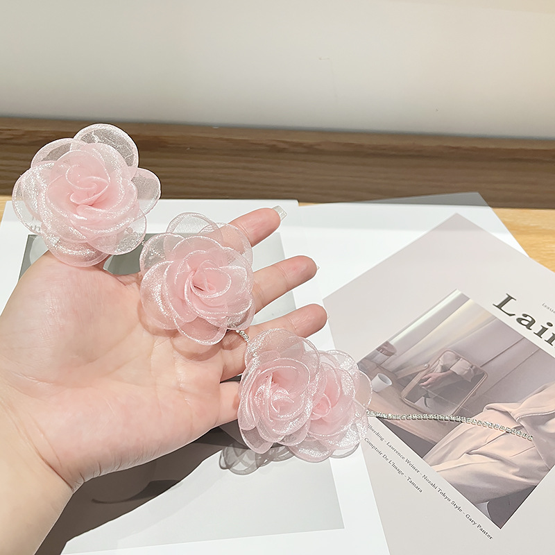 Girl'S Cute Sweet Flower Bow Knot Gauze Hair Clip display picture 19