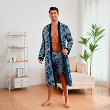 A 38145 Silk Robe Long Sleeve Pajamas ��˿����˯��