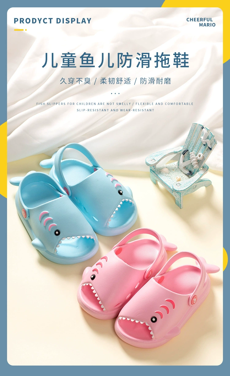 Summer Fashion Fun Shark Slippers Baby Boy Beach Shoes Soft Bottom Non-slip Hole Shoes Baby Girls Toddler Shoes Kids Sandals Sandal for girl