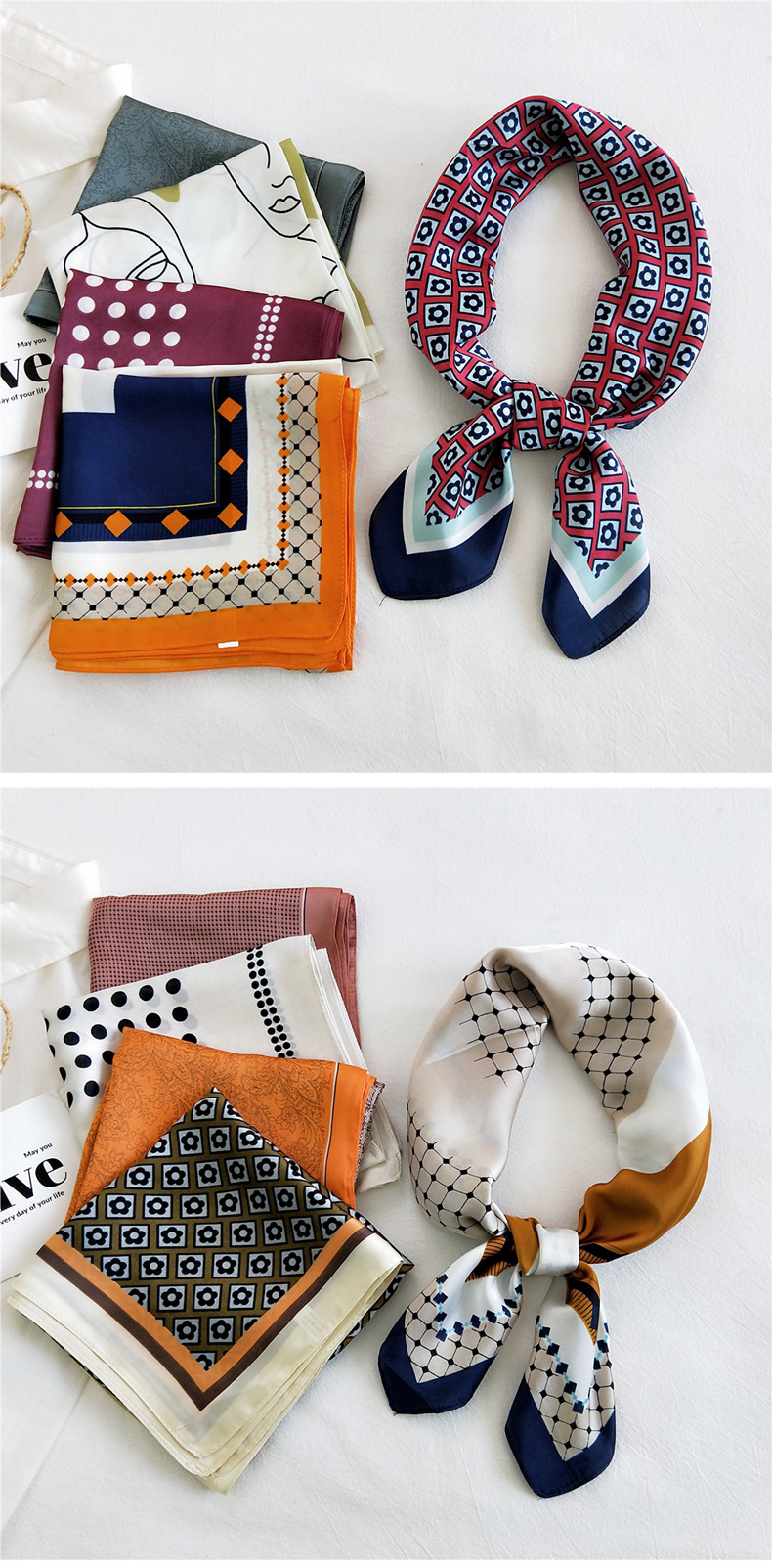 Fashion Square Silk Thin Scarf display picture 25