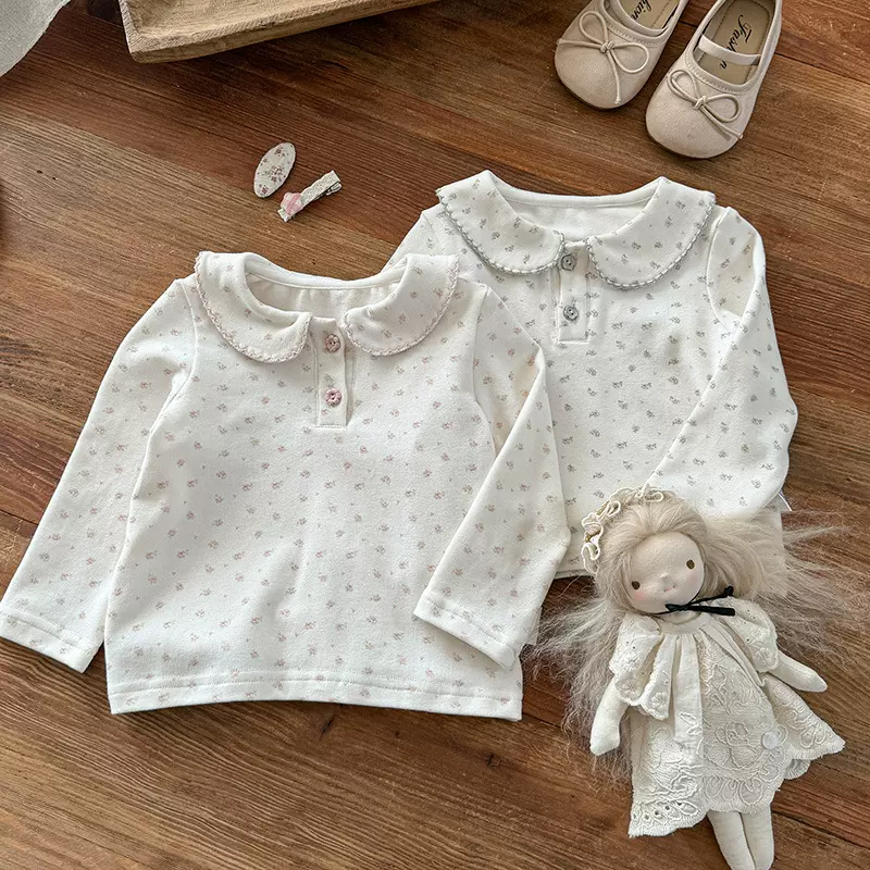 女童打底衫秋装2025新款婴幼儿秋款衣服女宝宝娃娃领内搭上衣 a类