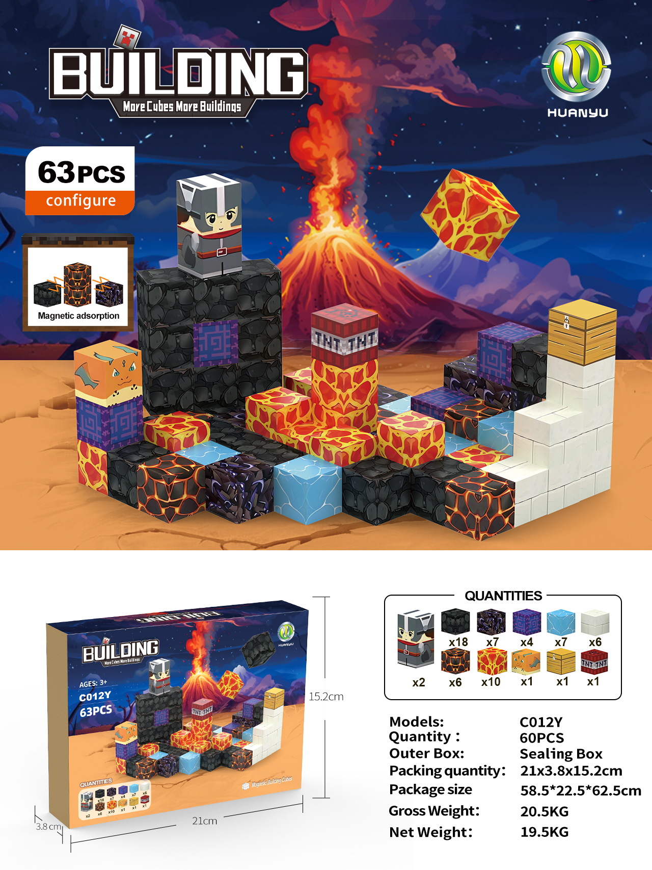 Transfronterizo Amazon MC My Cube World Juego de bloques de construcción magnética Bosque primitivo Partículas magnéticas Juguetes magnéticos