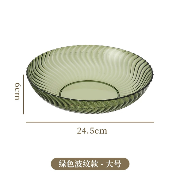 Green-Large Ripple Fruit Plate