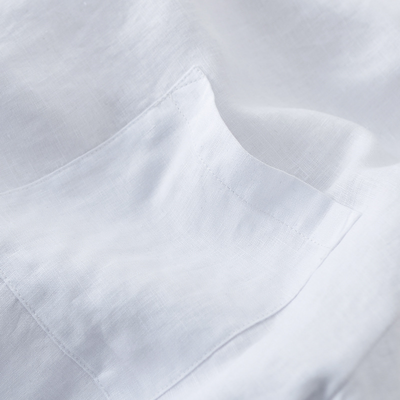 2024 nuevos hombres de lino cuello redondo Camiseta suelta Lino manga corta simple casual fresco verano Top F003