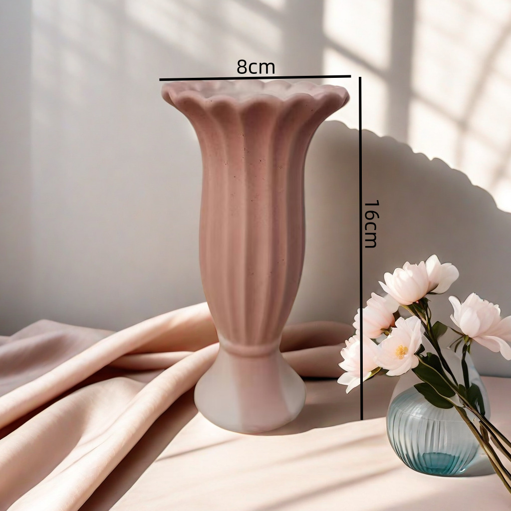 작은 핑크 로마 열 꽃병