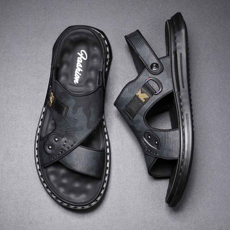 Pantofole da spiaggia casuali antiscivolo in lattice alla moda coreana a doppio uso all'aperto da uomo all'ingrosso di sandali estivi da uomo_voghion.com