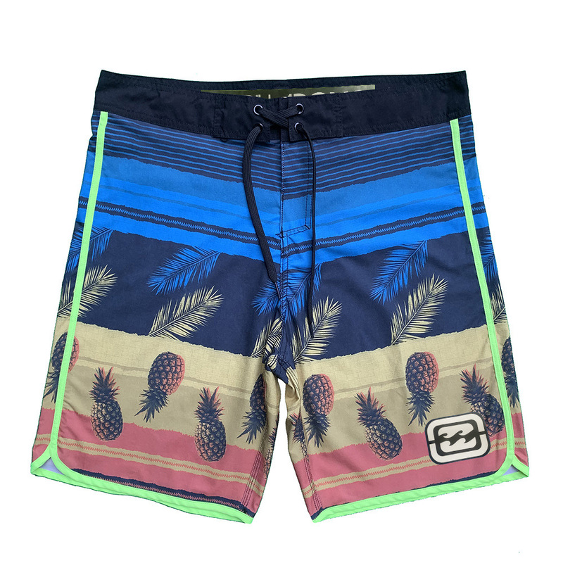 Billabong Men's Quick-Dry Stretchy Loose Swim Shorts, Suitable for Water Activities, Five-Point Length, Hot Spring Shorts, High Elasticity, Striped Design