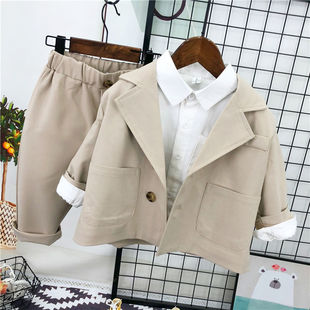 Children's Suit 2025 New Style Boy Handsome Flower Girl British Dress Baby Casual Small Suit Spring & Fall Style